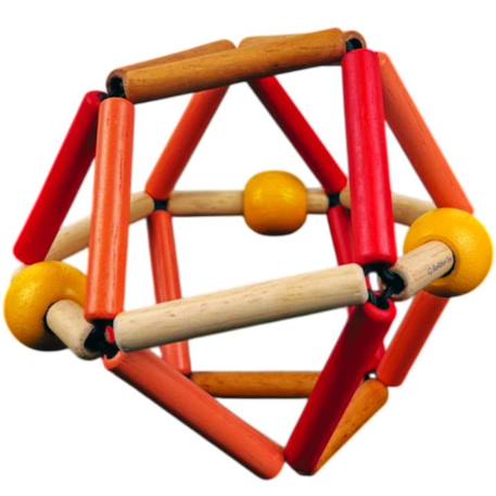 Balle de préhension en bois bass & bass fruity grabber Bleu, orange, rouge 1 - vertbaudet enfant 