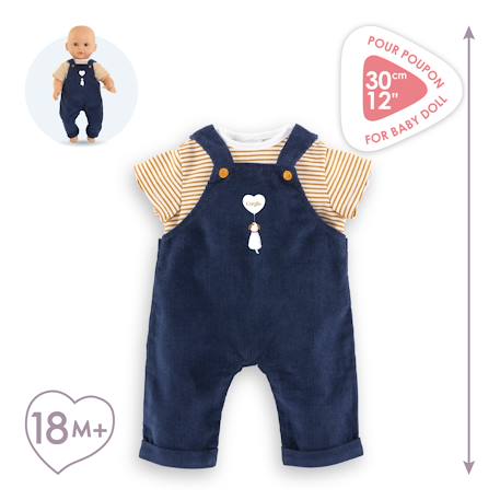 T-shirt et salopette marine pour poupon 30 cm Bleu 3 - vertbaudet enfant 