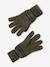 Ensemble rayé garçon bonnet + snood + moufles/gants bleu chambray+kaki 12 - vertbaudet enfant 