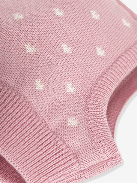 Cagoule bébé coeurs en laine et coton rose 2 - vertbaudet enfant 