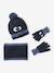 Ensemble garçon bonnet + snood + moufles/gants « Monstre » marine 1 - vertbaudet enfant 