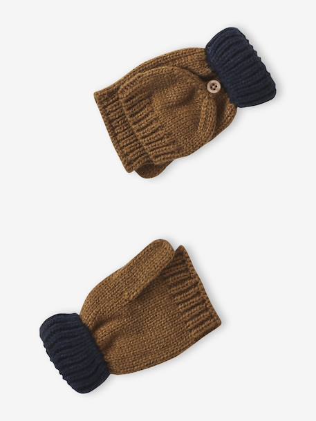 Ensemble torsadé garçon bonnet + snood + moufles/gants ocre 5 - vertbaudet enfant 