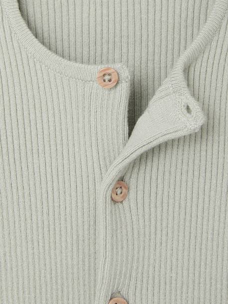 Ensemble bébé mixte gilet pantalon en tricot blanc+gris clair chiné+vert d'eau+vert sauge 20 - vertbaudet enfant 