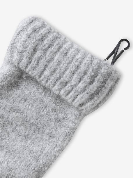 Ensemble fille bonnet, snood, gants en maille fantaisie gris chiné+ROSE 9 - vertbaudet enfant 