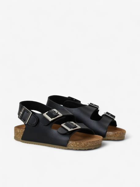 Sandales chill enfant en cuir vegan Black+Brown+Green+Latte 1 - vertbaudet enfant 