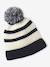 Ensemble rayé garçon bonnet + snood + moufles/gants écru 5 - vertbaudet enfant 