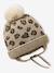 Ensemble léopard coeurs bonnet, snood et moufles bébé taupe 2 - vertbaudet enfant 
