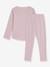 Pyjama enfant coton côte 1x1 rose 3 - vertbaudet enfant 