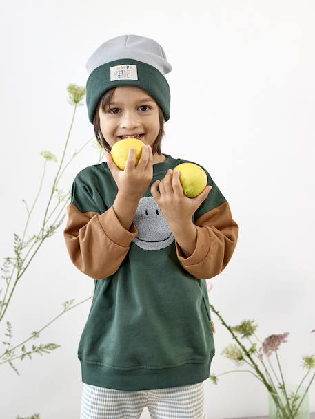 Sweat enfant Smile Little Gang LÄSSIG vert 7 - vertbaudet enfant 