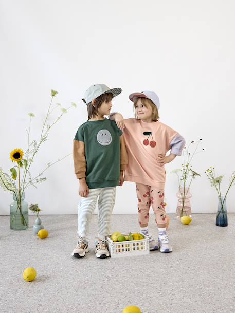 Sweat enfant Smile Little Gang LÄSSIG vert 1 - vertbaudet enfant 