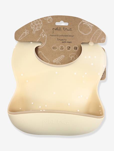 Lot de 2 bavoirs Petit miam blanc+bleu 1 - vertbaudet enfant 