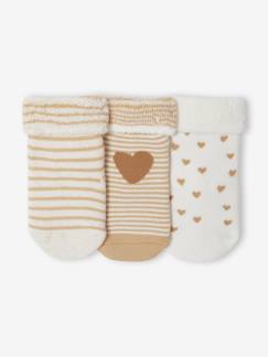 Lot de 3 paires de chaussettes bébé fille coeurs   - vertbaudet enfant