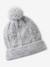Ensemble fille bonnet, snood, gants en maille fantaisie gris chiné+ROSE 4 - vertbaudet enfant 