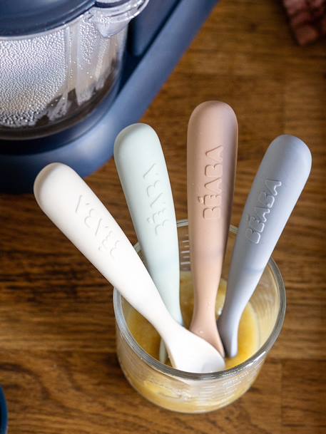 Lot de 4 cuillères 1er âge silicone beige 1 - vertbaudet enfant 