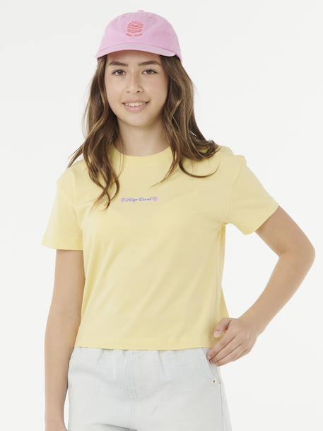 T-shirt fille Sunset Skies Crop jaune+rose 1 - vertbaudet enfant 