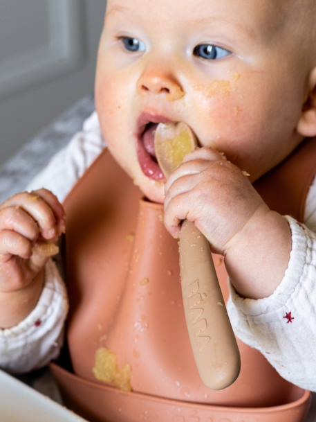 Lot de 4 cuillères 1er âge silicone beige 3 - vertbaudet enfant 