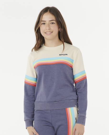 Sweat Surf Revival Crew fille marine 1 - vertbaudet enfant 