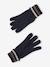 Ensemble tricolore garçon bonnet + snood + moufles/gants bleu nuit 4 - vertbaudet enfant 