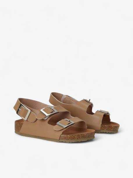 Sandales chill enfant en cuir vegan Black+Brown+Green+Latte 21 - vertbaudet enfant 
