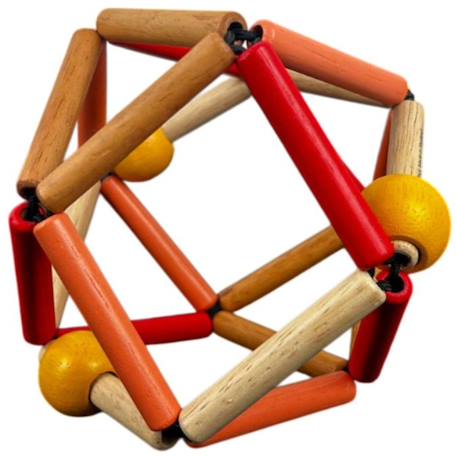 Balle de préhension en bois bass & bass fruity grabber Bleu, orange, rouge 2 - vertbaudet enfant 
