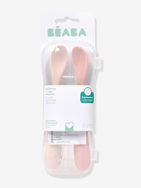 Lot de 2 cuillères ergonomiques 1er âge beige+rose pâle+vert 7 - vertbaudet enfant 