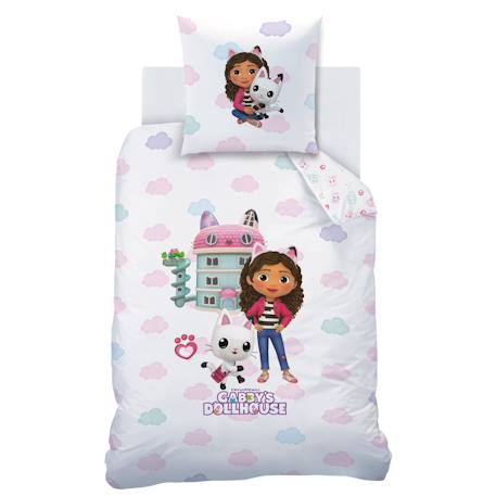 Parure de lit imprimée 100% coton, gabby et la maison magique world Rose 3 - vertbaudet enfant 