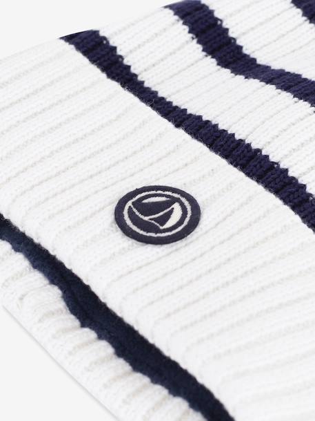 Bonnet enfant rayé en tricot doublé polaire marine 4 - vertbaudet enfant 