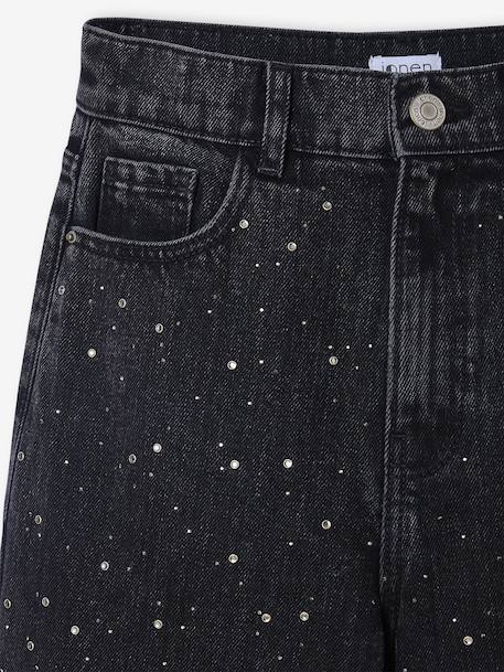 Jean large fille à strass denim black 5 - vertbaudet enfant 