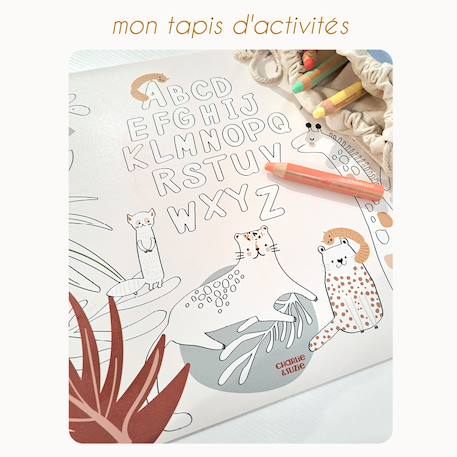 Tapis activités 'coloriage'  alphabet savana Multicolo 2 - vertbaudet enfant 