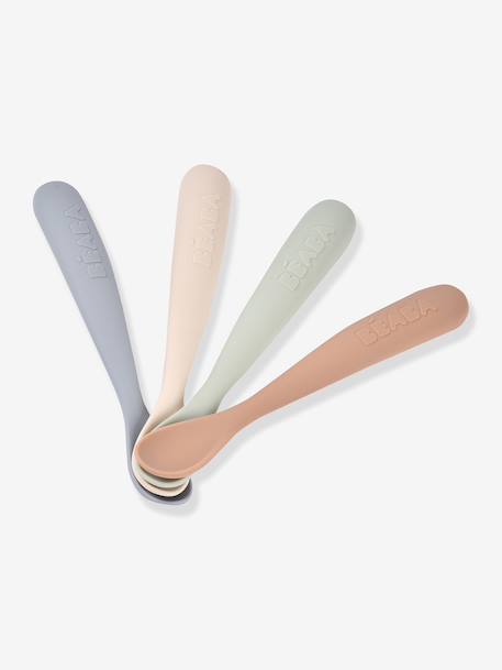 Lot de 4 cuillères 1er âge silicone beige 4 - vertbaudet enfant 