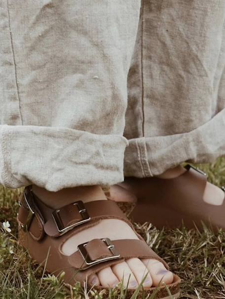 Sandales chill enfant en cuir vegan Black+Brown+Green+Latte 10 - vertbaudet enfant 
