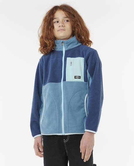 Sweat zippé en maille polaire Raw Energy block Fleece bleu 3 - vertbaudet enfant 
