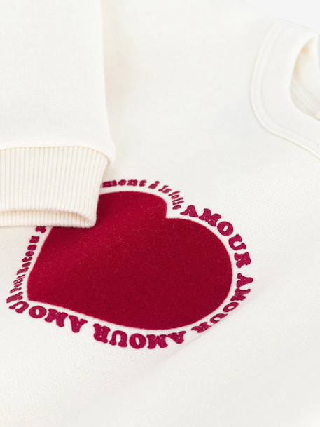Sweat bébé en molleton motif c½ur écru 5 - vertbaudet enfant 