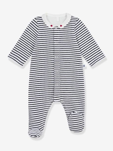 Pyjama bébé en velours à col imprimé marine 2 - vertbaudet enfant 