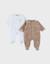 Lot de 2 pyjamas bébé en velours doux Ecru 1 - vertbaudet enfant 