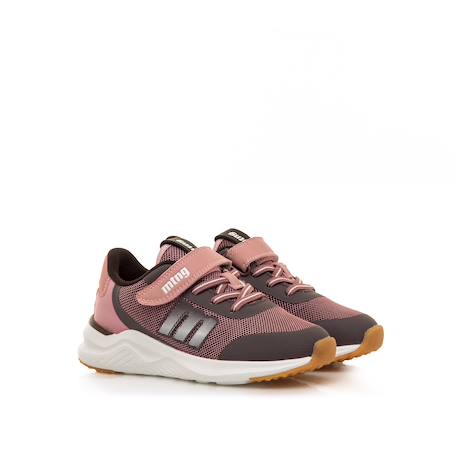 Sneakers filles textile lacets- fermeture adhésive Noir rose+Rose clair 10 - vertbaudet enfant 