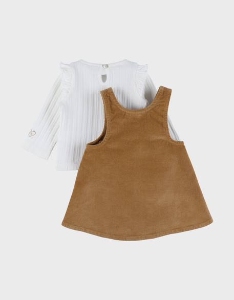 Ensemble salopette en velours et t-shirt en coto Marron 5 - vertbaudet enfant 