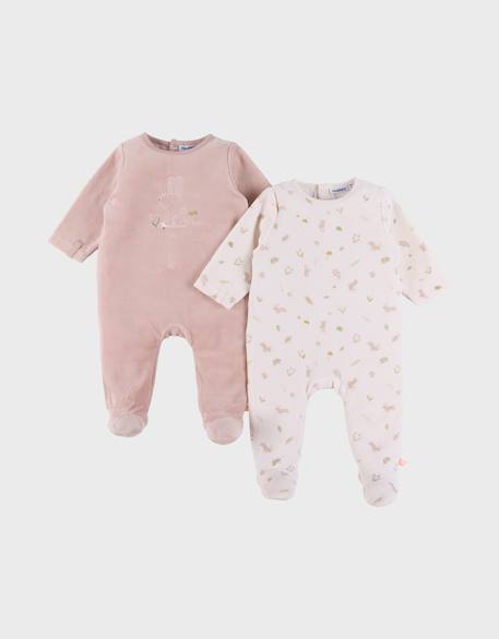 Bébé-Lot de 2 pyjamas bébé en velours doux