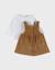Ensemble salopette en velours et t-shirt en coto Marron 1 - vertbaudet enfant 