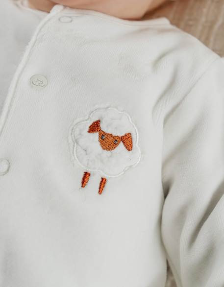 Lot de 2 pyjamas bébé en velours doux Ecru 3 - vertbaudet enfant 