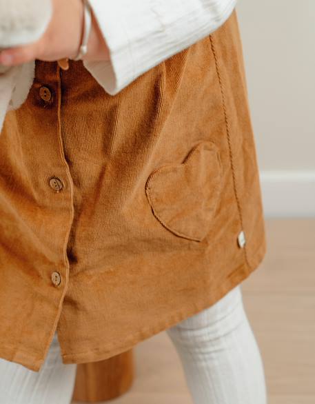 Ensemble salopette en velours et t-shirt en coto Marron 4 - vertbaudet enfant 
