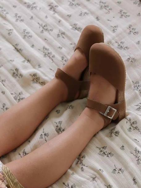 Sandales astrid enfant en cuir vegan Beige+Green+Light brown+Mustard+Purple+Red 16 - vertbaudet enfant 
