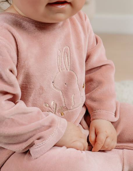 Lot de 2 pyjamas bébé en velours doux Rose 6 - vertbaudet enfant 