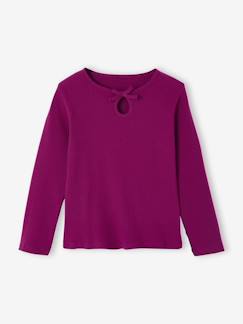 T-shirt en côtes fille manches longues  - vertbaudet enfant