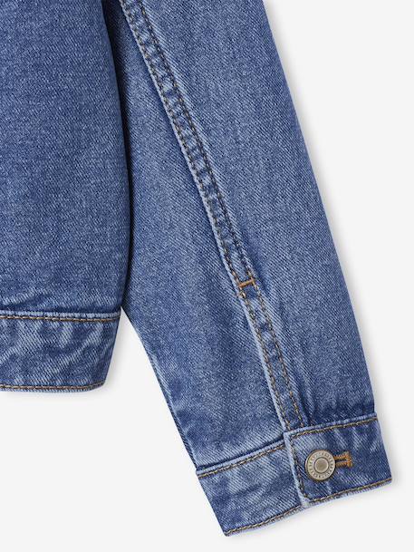 Veste jean fille personnalisable bleu clair+bleu moyen 11 - vertbaudet enfant 