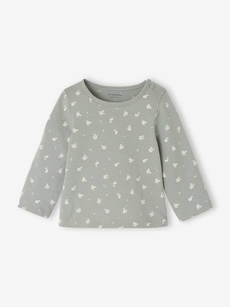 Lot de 2 T-shirts bébé Basics manches longues noisette+vert sauge 9 - vertbaudet enfant 