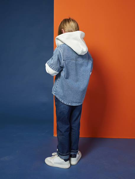 Chemise effet superposition avec capuche garçon double stone 6 - vertbaudet enfant 
