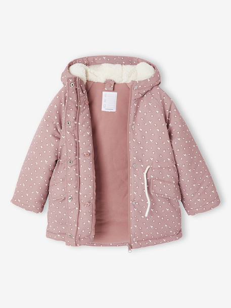 Parka fille à capuche 3 en 1 parka + veste matelassée bois de rose+marine 11 - vertbaudet enfant 