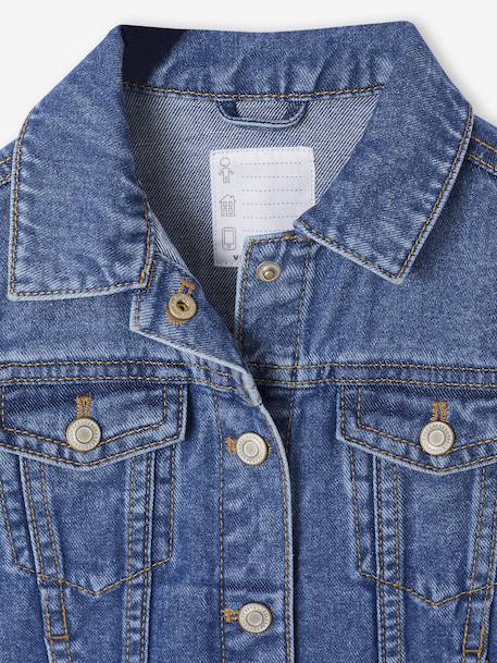 Veste jean fille personnalisable bleu clair+bleu moyen 9 - vertbaudet enfant 