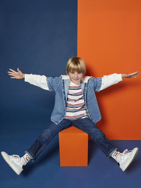 Chemise effet superposition avec capuche garçon double stone 5 - vertbaudet enfant 